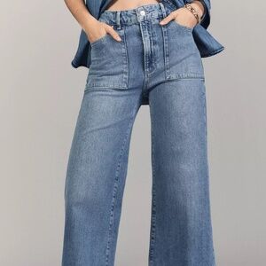 Like new - PAIGE Anessa High-Rise Crop Wide-Leg Jeans Size 30